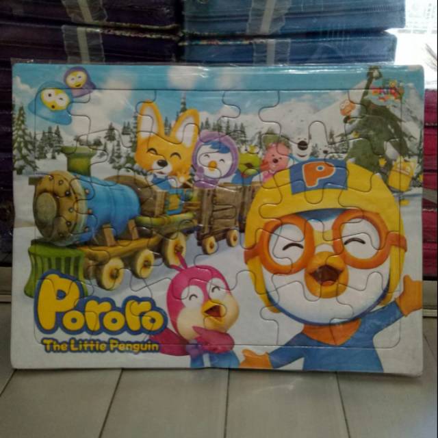 Puzzle Puzle Puzel PORORO ukuran BESAR belajar mengasah  