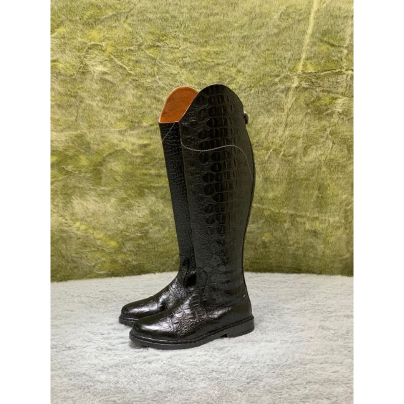 sepatu berkuda kulit asli super premium motif kulit buaya