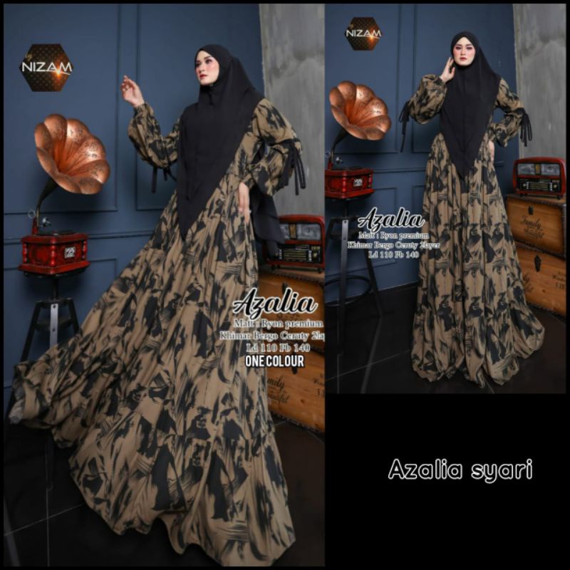 Anindya Azalia Nizam Gamis Syar'i Dress Original Terbaru