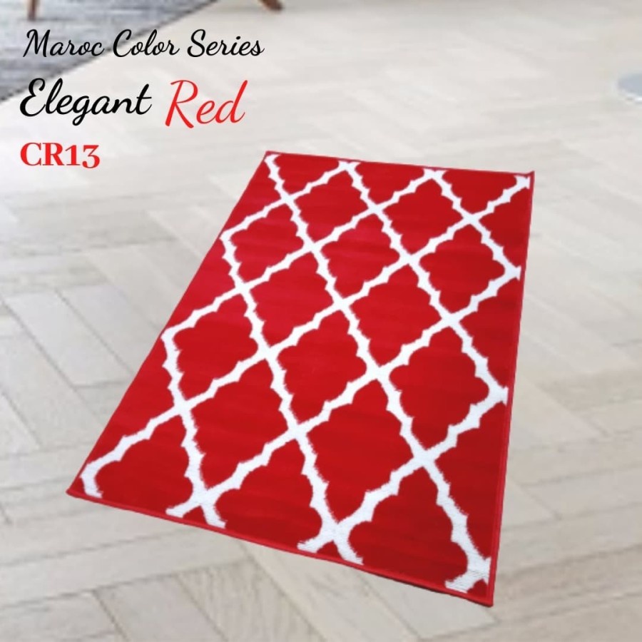 KARPET LANTAI MAROC 100 X 150 COLOUR SERIES-Chilli Red 13