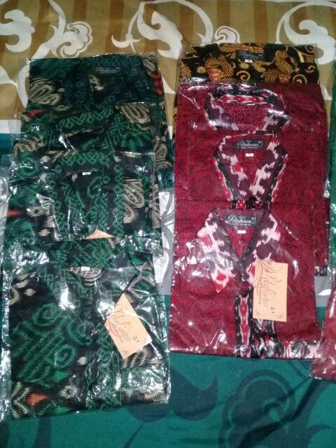 Couple Ayah Anak Batik Pria Lengan Pendek || Mega Mendung Merah