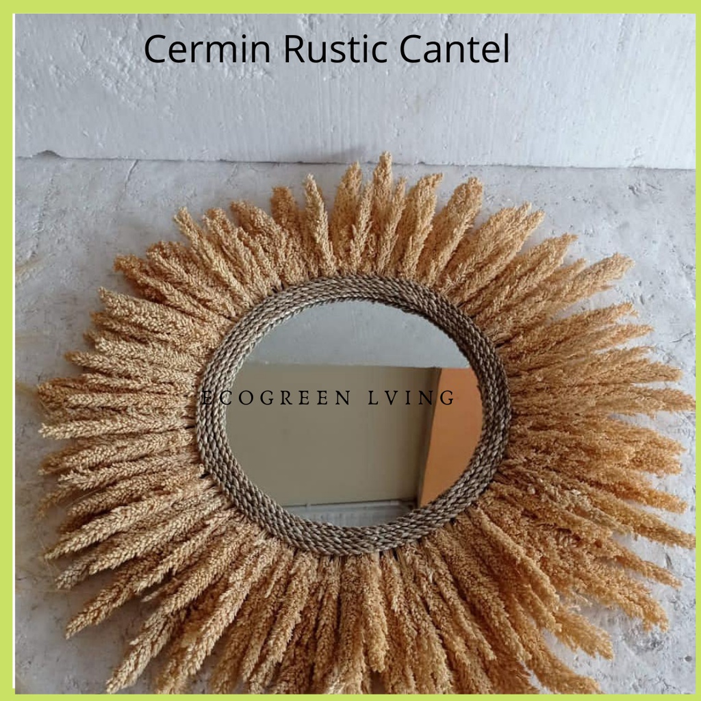 Home Decor Cermin Bunga Cantel / Walldecor Rayung Cantel / Deco Rustic Diameter 70 cm Natural view