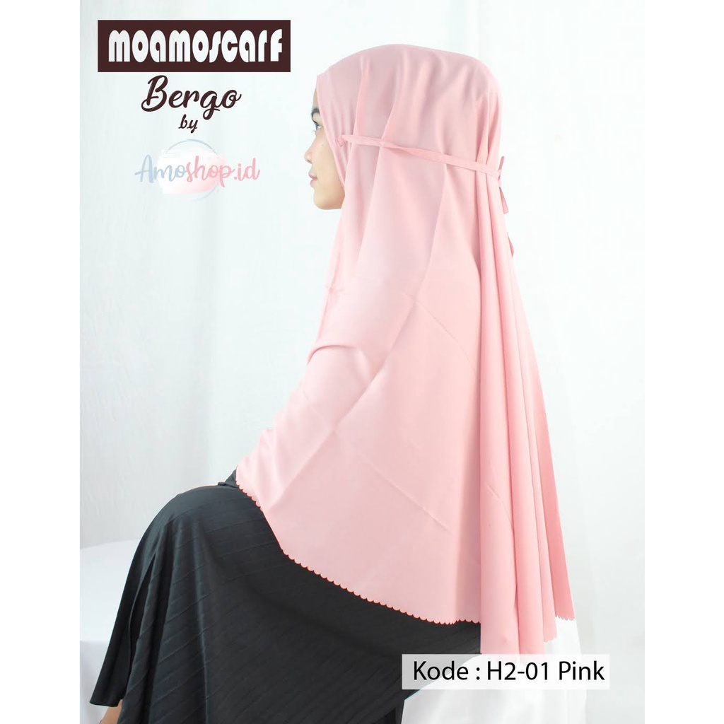 Hijab Bergo Instan Polos | Kerudung Lasercut Murah  | Jilbab Satin Premium