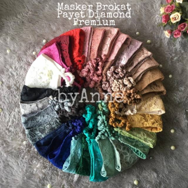 (READY STOCK) MASKER BROKAT PAYET PREMIUM HEADLOOP 4PLY/MASKER CANTIK/MASKER PENGANTIN/MASKER PESTA