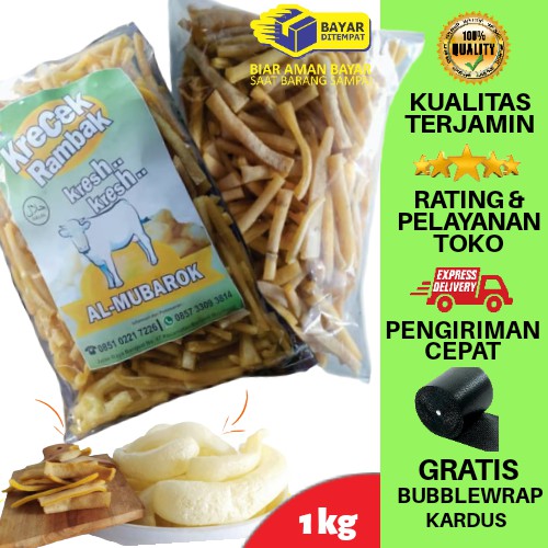 

Krecek Rambak Kulit Sapi 1kg Stik Mie