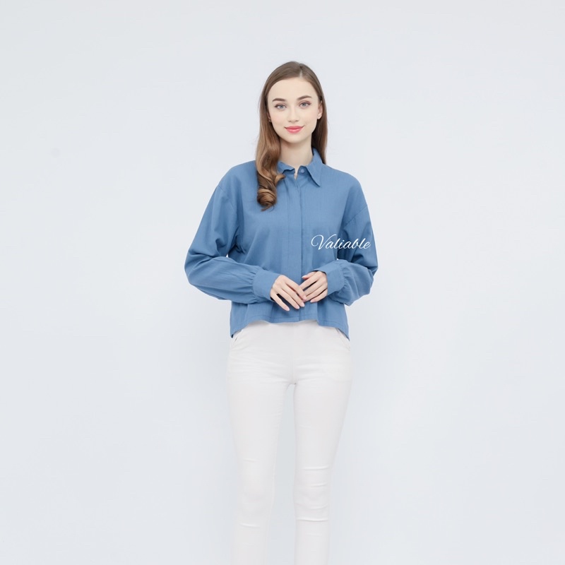 Emira Basic Shirt Linen Crinkle Valiable (M-XXL)