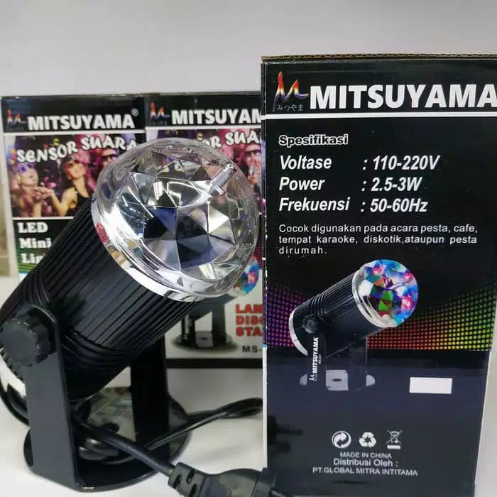 Lampu Disco Sensor Suara + Stand Mitsuyama MS-357