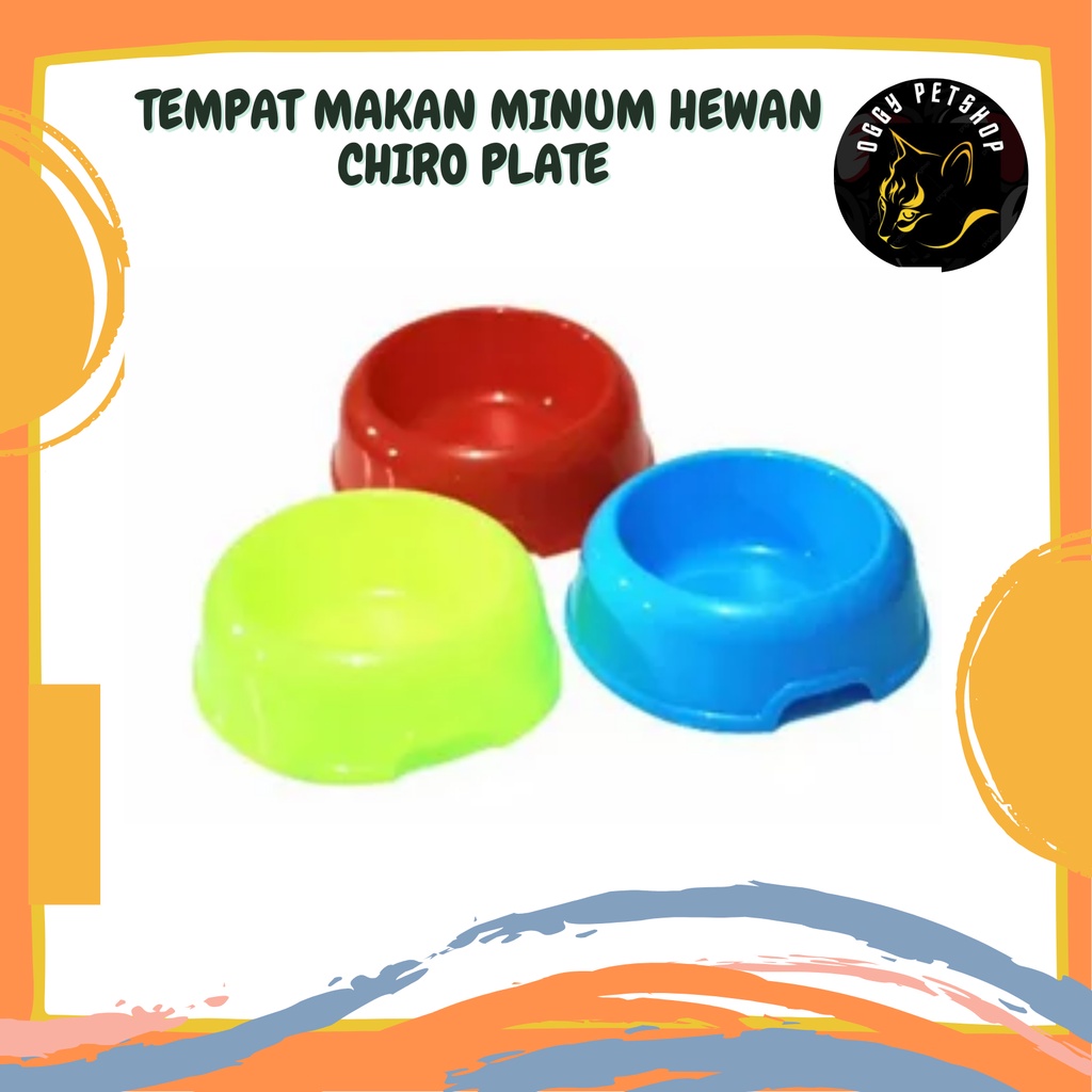 Tempat Makan Minum Kucing Anjing tempat makan plastik chiro plate