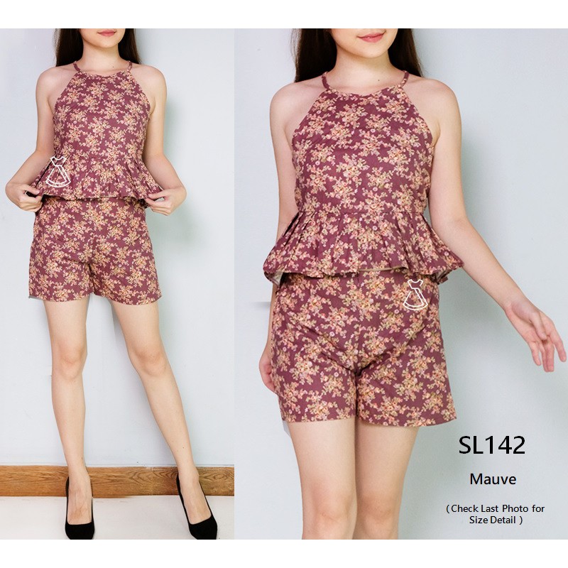 SL142 - Setelan Atasan Celana Wanita Cotton Floral