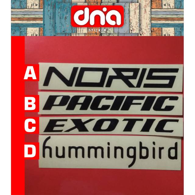 Cutting sticker noris pacific exotic hummingbird logo sepeda lipat