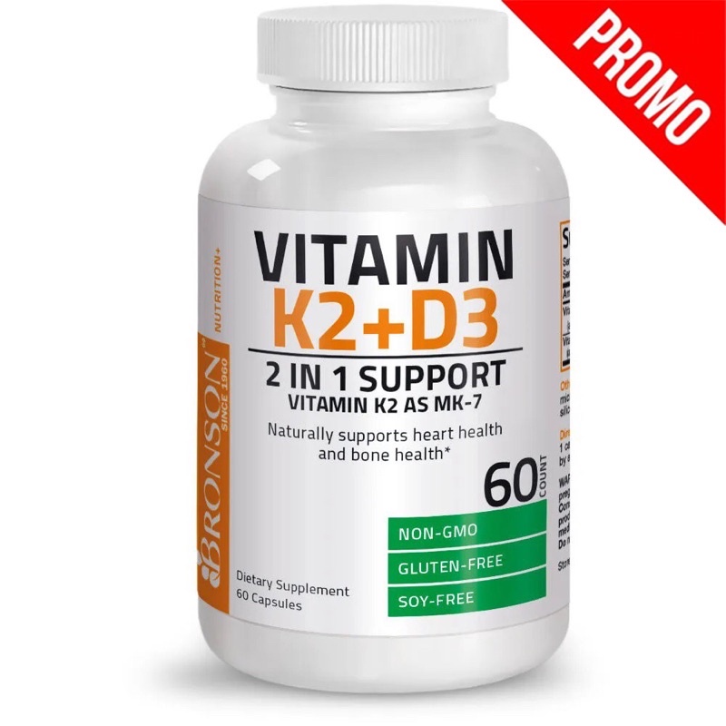 BRONSON VITAMIN K2 + D3 (ISI 60) untuk Tulang, Jantung, dan Imunitas (ORIGINAL USA)