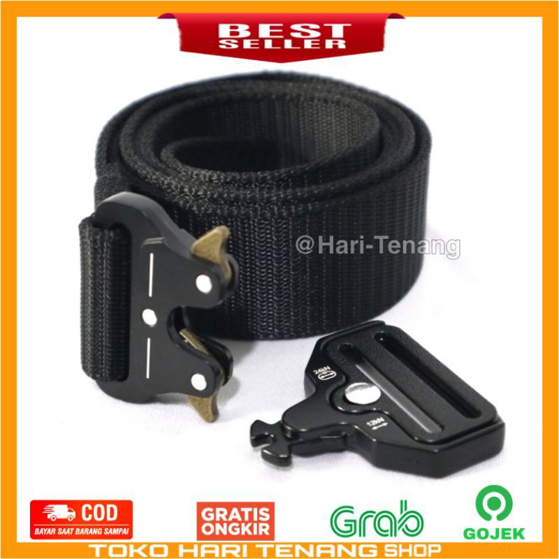 GESPER COBRA NILON TALI PINGGANG CANVAS IMPORT HITAM