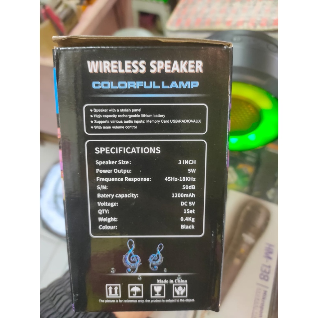 Speaker Bluetooth Super Extra Bass FLECO F-166/F-188 TF Card FD MMC AUX in Bonus Card Reader