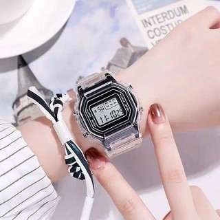 Jam Tangan Wanita Tali Transparan LNR 1175 Fashion Korea Style Digital