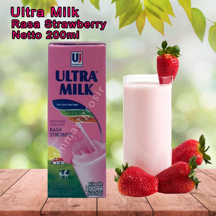 Ultramilk / susu uht / Rasa Karamel / Rasa Strawberry / Full Cream / 200ml