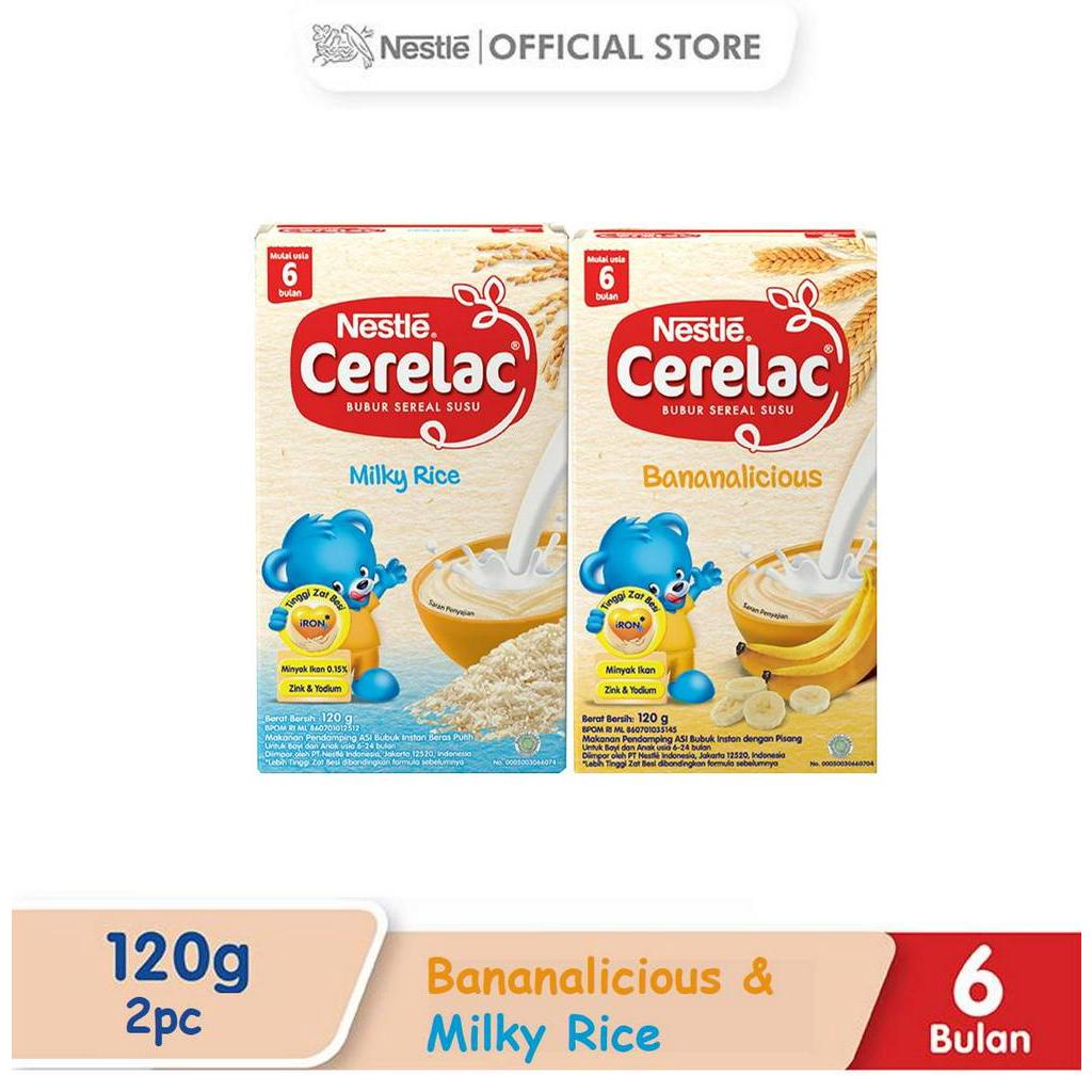 Nestle Cerelac Bubur Bayi Instant Milky Rice + Bananalicious 2 x 160 gr