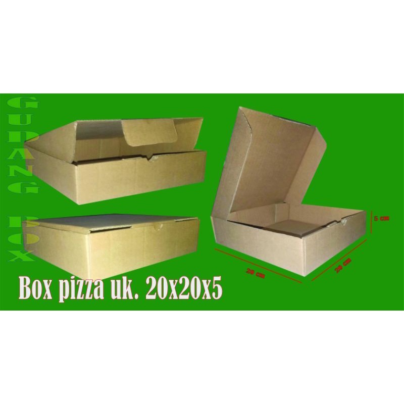 

box diecut pizza UK. 20x20x5 packing murah dus online