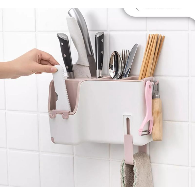 Cutlery and Kitchen Tool Holder (Pink)