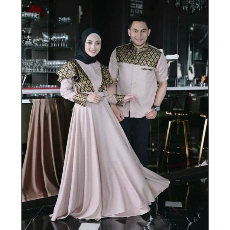 Gamis cuple batik muslimah spesial lebaran