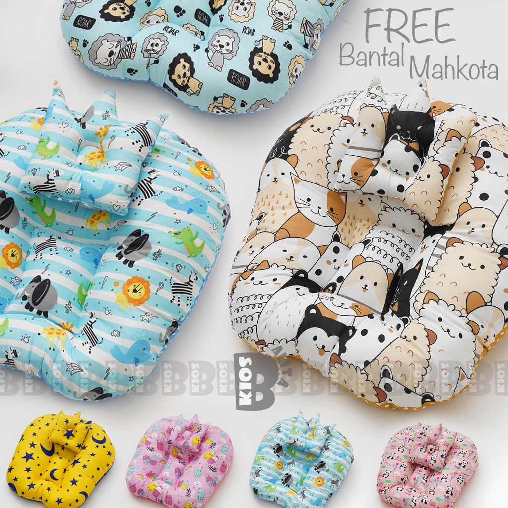 SOFA BAYI MULTIFUNGSI KASUR BAYI + FREE BANTAL PEYANG CROWN BAYI MOTIF SMILE ON U