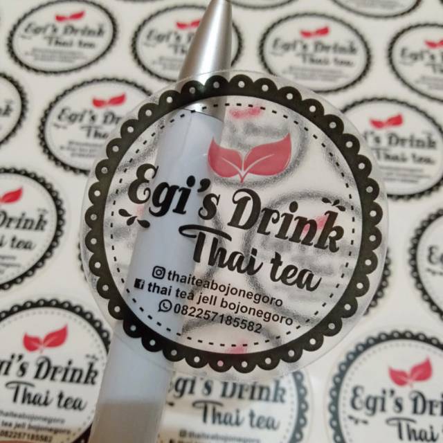 

Sticker produk kemasan Transparan/ waterproof susu Bulat