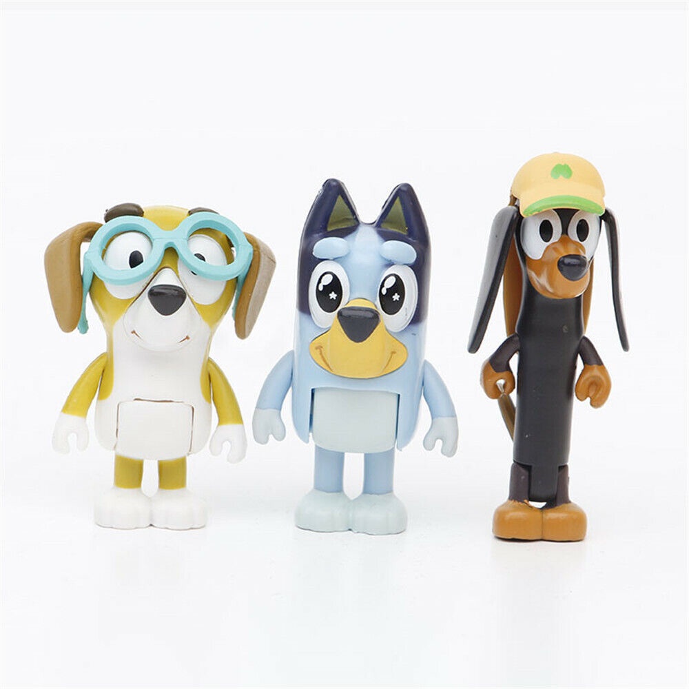 8 / 12pcs Action Figure Bluey Playtime Anime Bingo Family Untuk Hadiah Anak