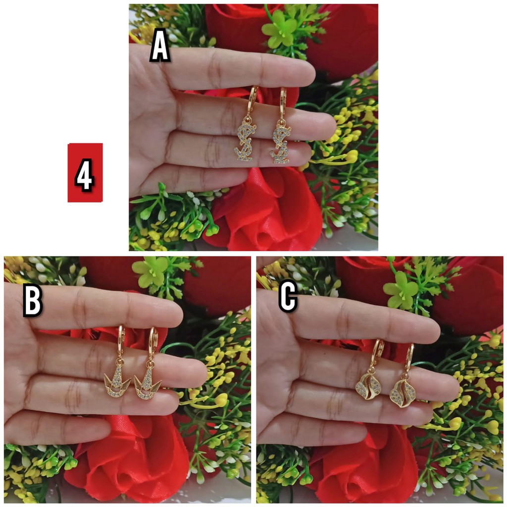 Anting Dewasa Permata Mewah gold (COD)