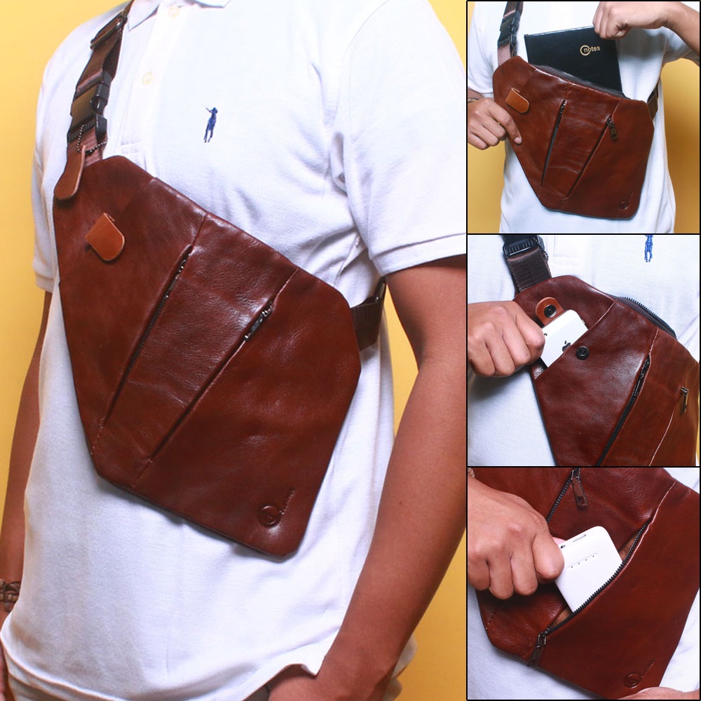 POLICE H TAS SLEMPANG MODERN KULIT SAPI ASLI 100% PREMIUM