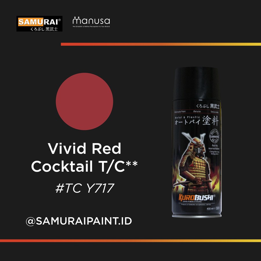 (TopCoat) TCY717 Vivid Red Cocktail - SAMURAI PAINT Cat semprot/Pilox