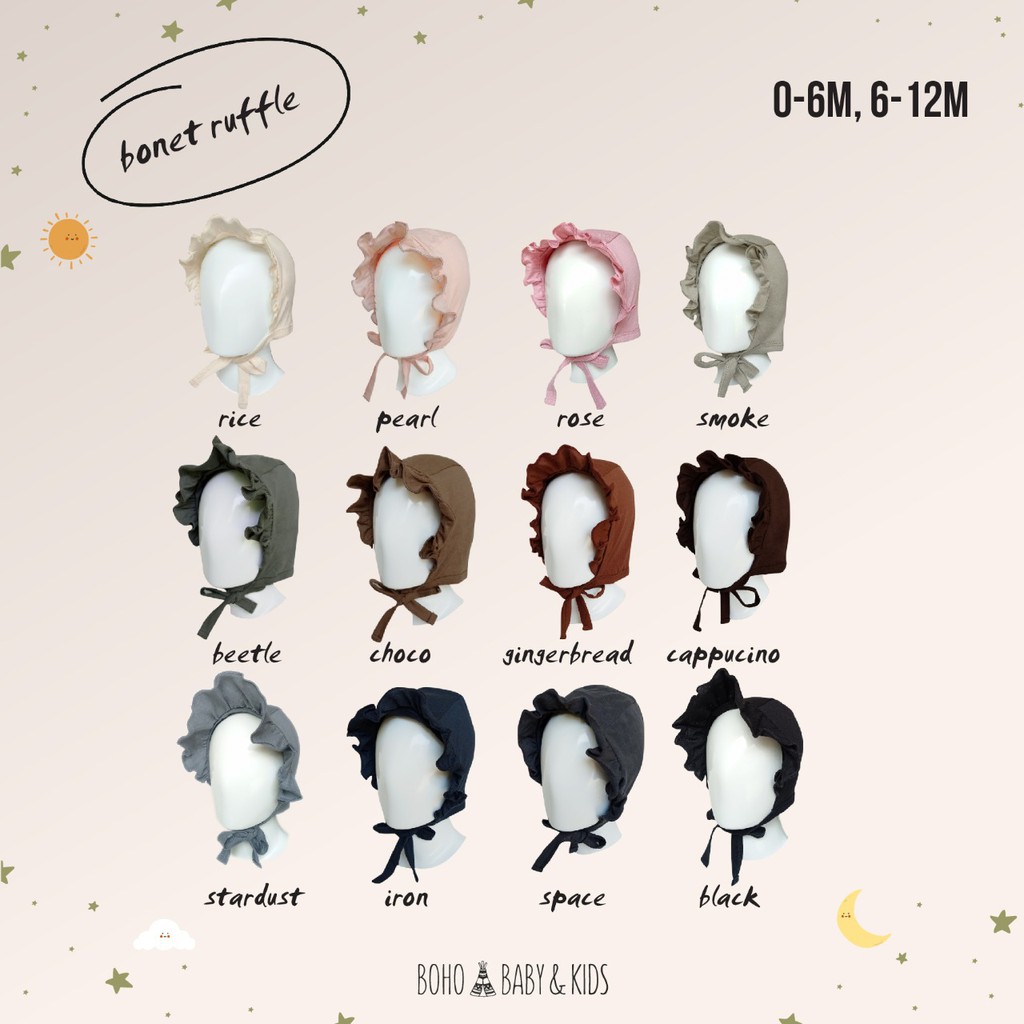 Bohopanna - Bonnet Ruffle / Bohopanna Bonnet Anak Perempuan