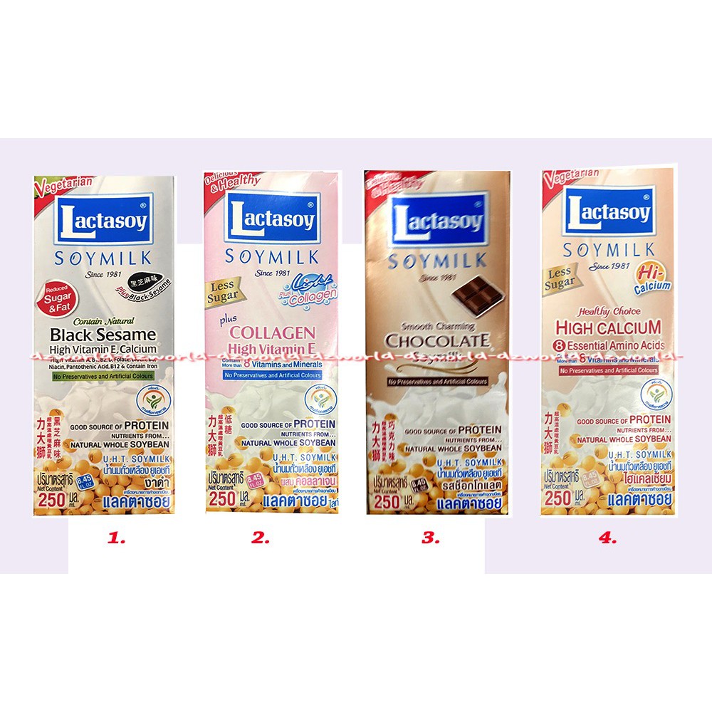 

Lactasoy Soy 180ml Milk Black Sesame High Calcium Susu Soya 180 ml Minuman Susu Kedelai UHT Siap Minum lactosoi Lactasoi