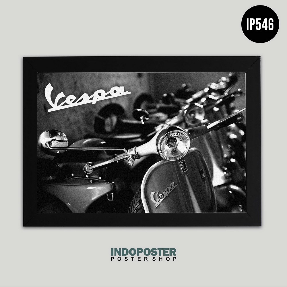 Poster Vintage Retro Jadul Motor Vespa Klasik 01 A2 60X40cm