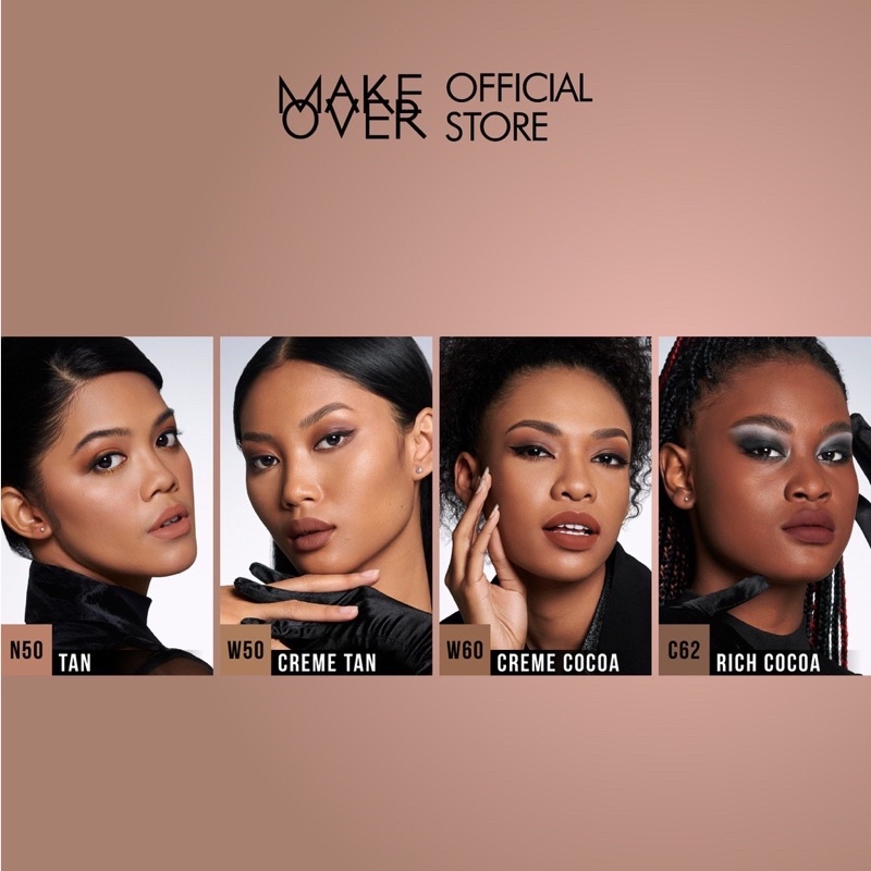 MAKE OVER Powerstay 24H Matte Powder Foundation -  Bedak padat BEST SELLER high coverage flawless ringan make up tahan lama 24 jam non-comedogenic