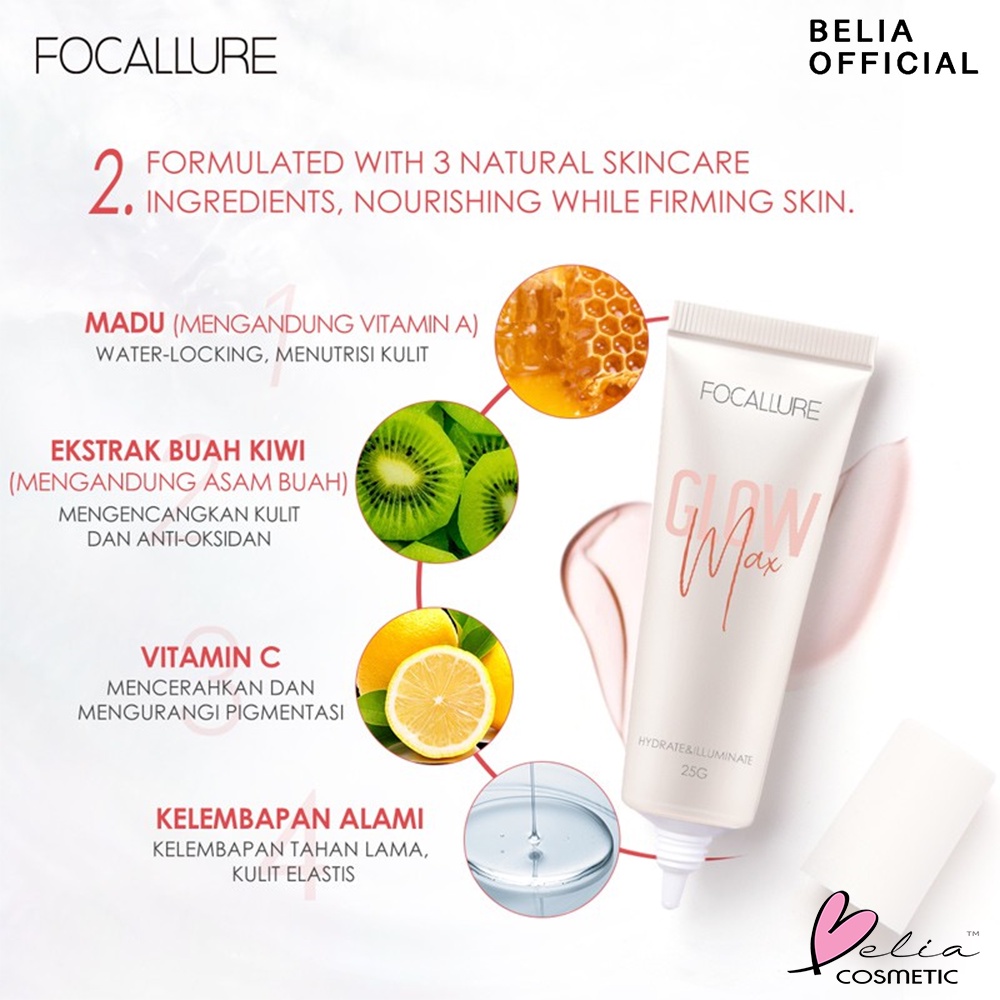 ❤ BELIA ❤ FOCALLURE Glowmax Hydrating Primer &amp; Blurmax Pore-Minimize Primer FA138 | Brighten &amp; Moisture makeup base | Tone-up | Oil-Control | Refreshing Face | Pore-Blurring Smooth Surface | BPOM