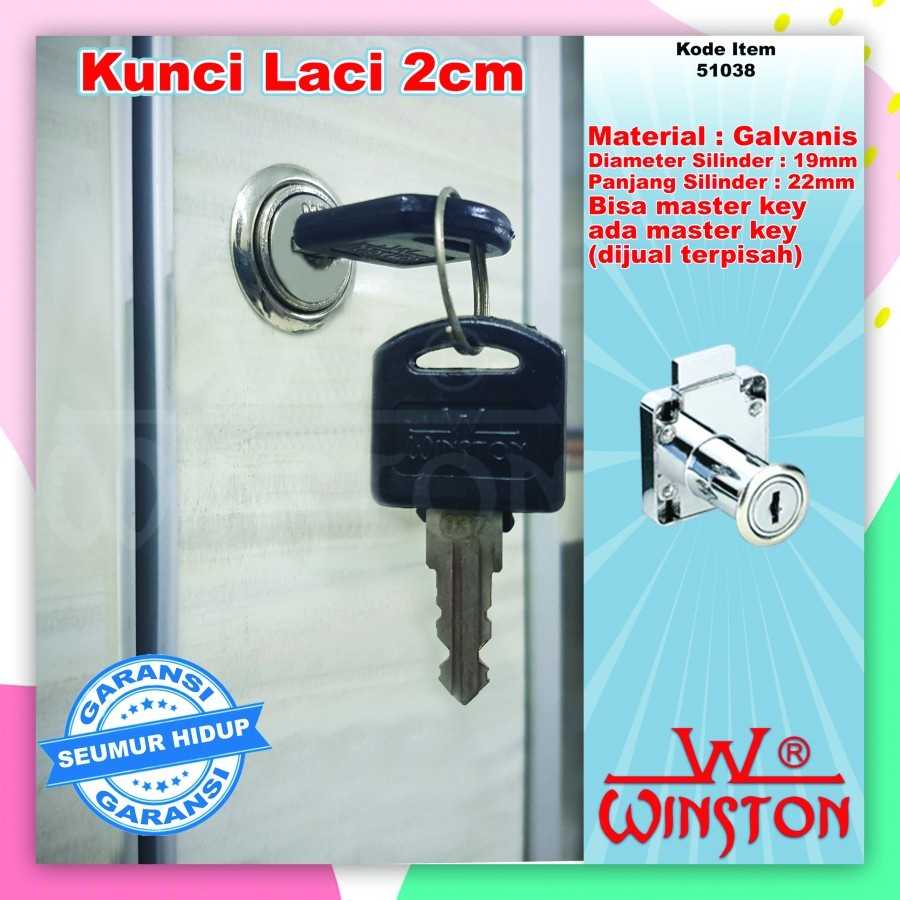Kunci Laci Lemari Loker Panjang 2-3 cm