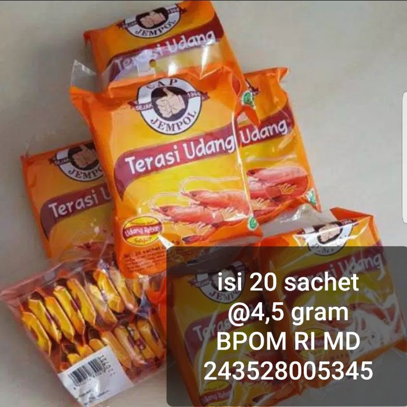 

Terasi udang cap jempol 1 pack ( isi 20 sachet 90 gram )