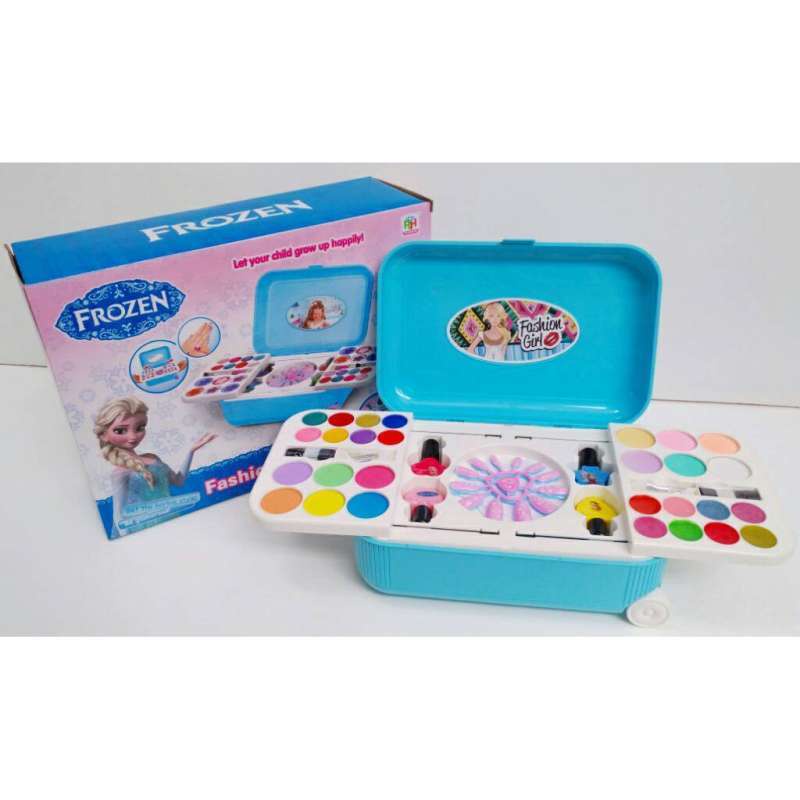 Mainan anak Make Up koper / mainan Anak Perempuan Frozen Fashion And Nail Art Trolley Koper