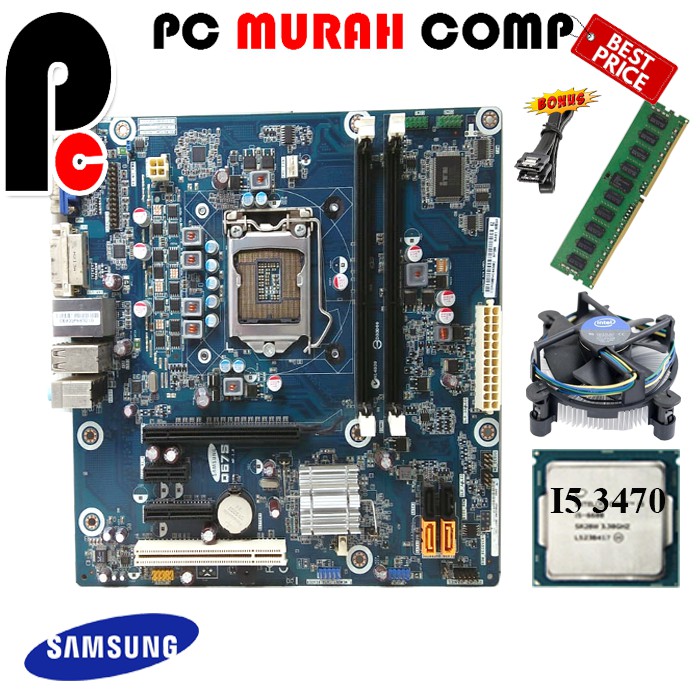 Mainboard Soket LGA 1155 Q67S1 dengan Processor I5 3470 RAM 4GB