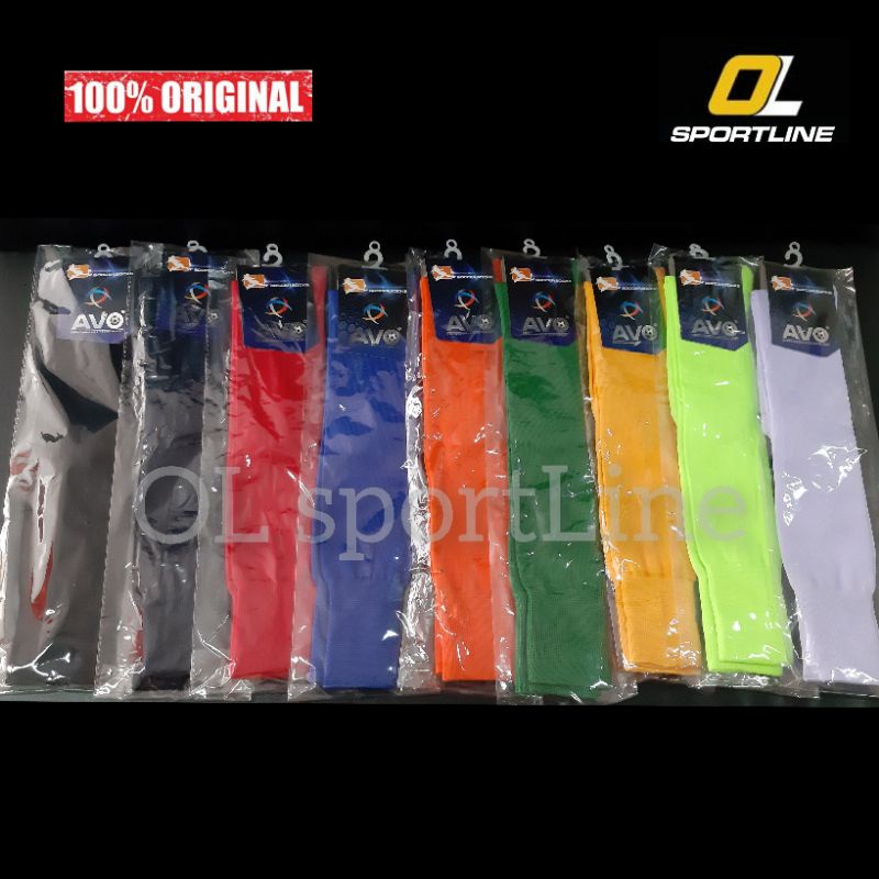 Kaos Kaki Bola Polos AVO Sepak Futsal Panjang Putih Hitam Merah Biru Kuning Navy Orange Hijau Stabil