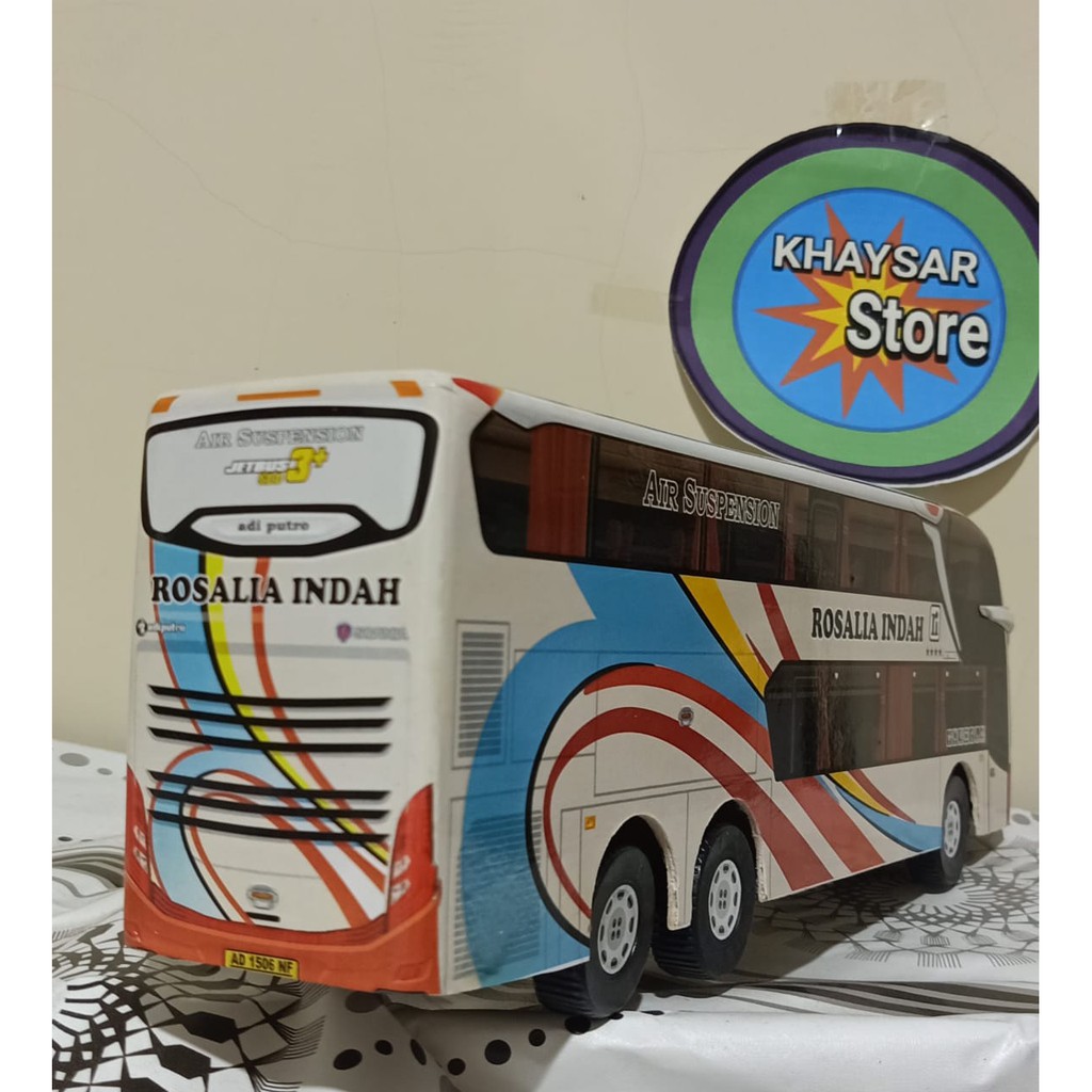 miniatur bus bis mainan bus bis double deker Rosalia indah