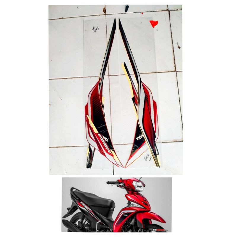 STICKER STRIPING VEGA FORCE 2019 MERAH HITAM