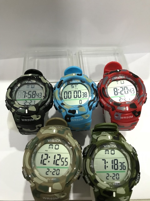 VISICA ORIGINAL JAM TANGAN DIGITAL LORENG ARMY DEWASA WATER RESIST