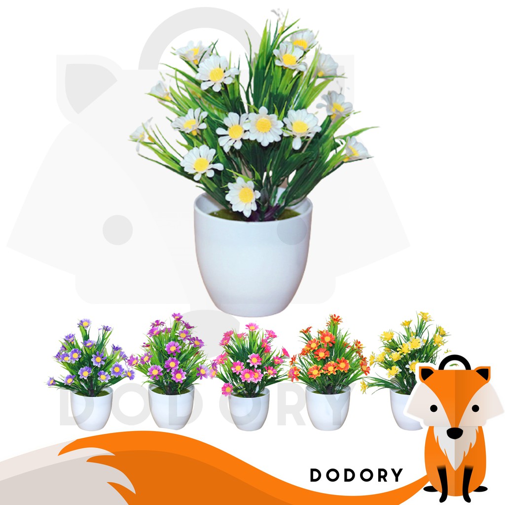 PT32 Pot Tanaman Hias Bunga Hias Plastik Ornamen Pot Bongsai Artificial Flower Decoration