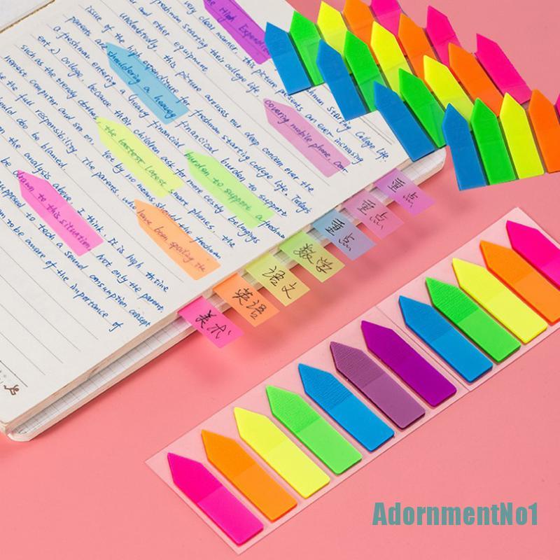 (AdornmentNo1) 100 Lembar Kertas Memo Sticky Note / Post-It Bentuk Panah Fluorescent