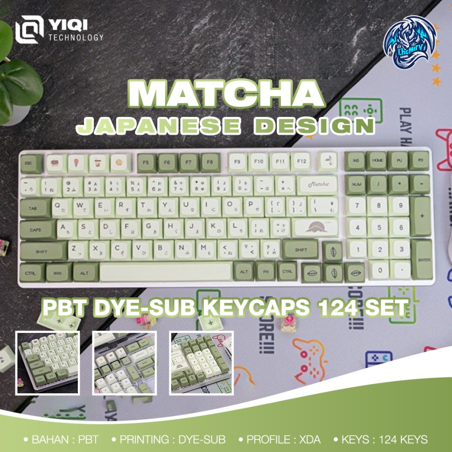 Yiqi Matcha Japanese Root PBT Dye-sub Keycaps 124 set XDA Profile