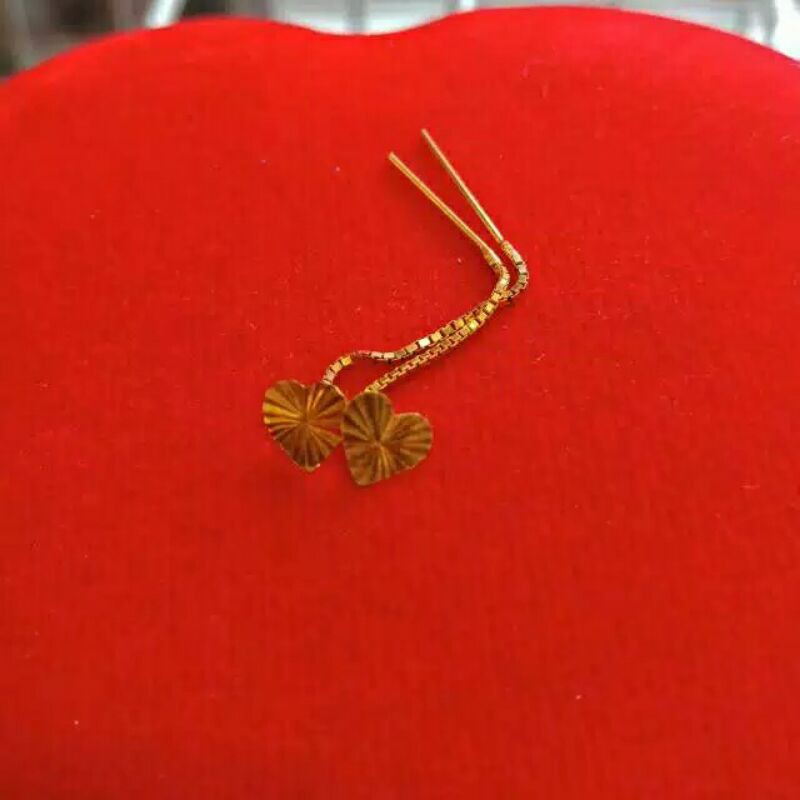 anting emas asli model jarum kadar 700