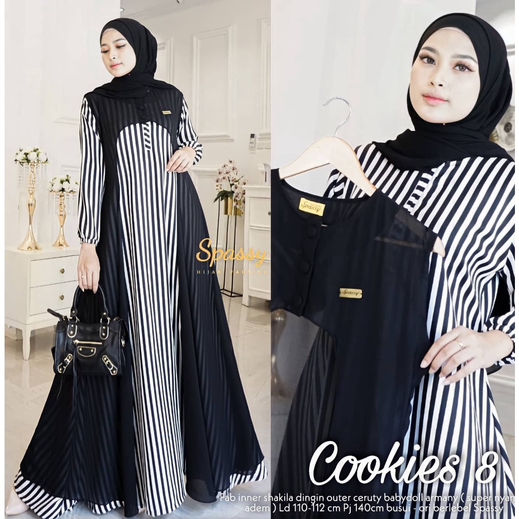 Gamis Terbaru 2021 Cookies Set 4 dan 8-Quenee Dress Big Size-Ukuran M L XL XXL XXXL 4L 5L-Baju Gamis