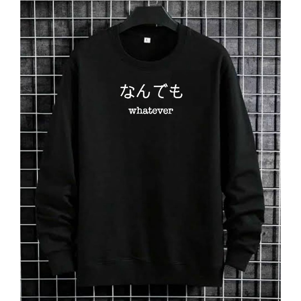 Crewneck Black Motif Simpel Pria dan Wanita Premium Quality