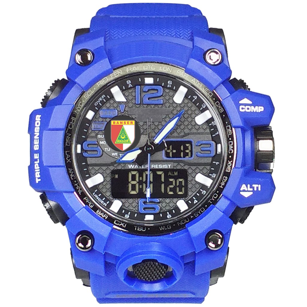 (Istimewa Bossque) Jam BANSER MERAH PUTIH DT Full Biru (Exclusive)