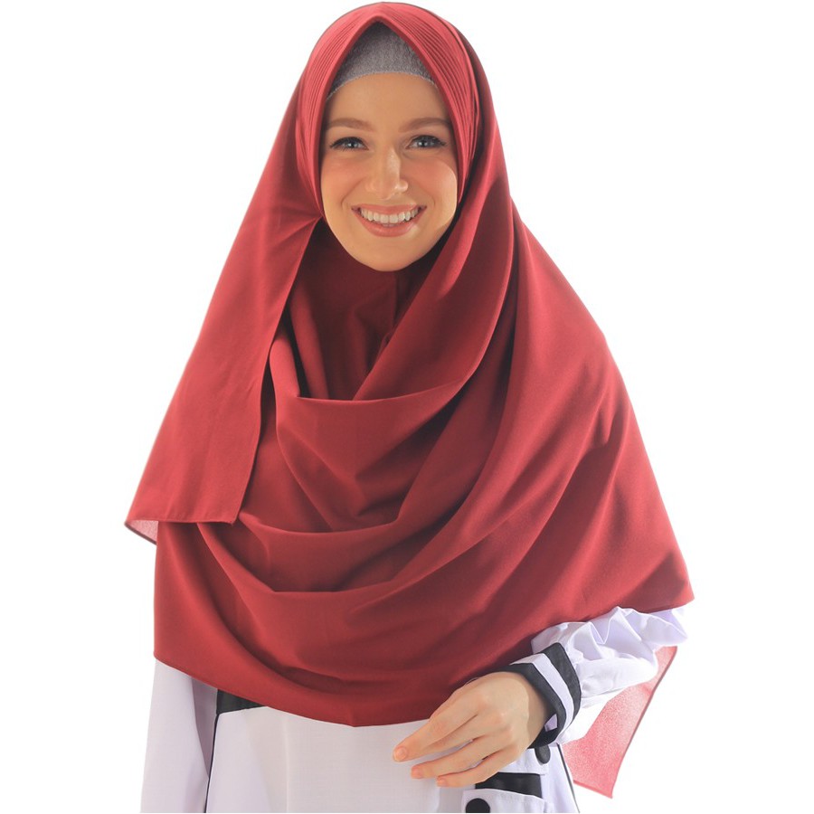 Jilbab Instan Syar'i Terbaru Merah Maroon